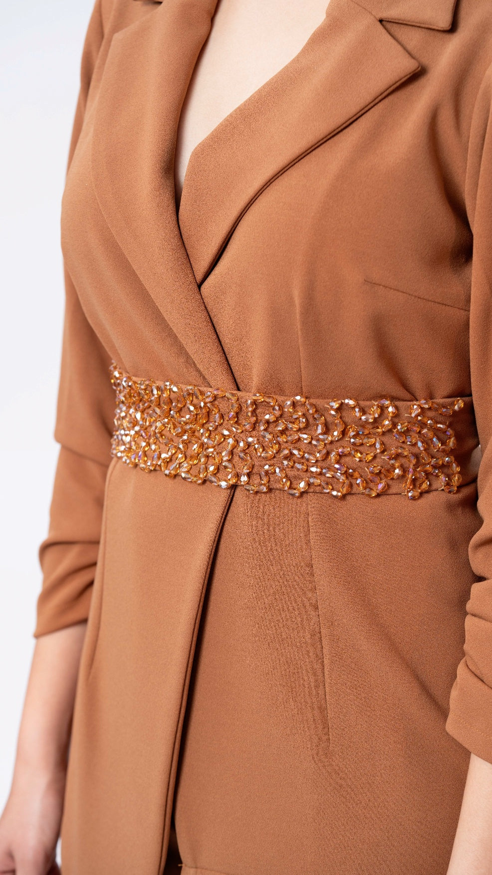 Tan Brown Blazer Cord-set