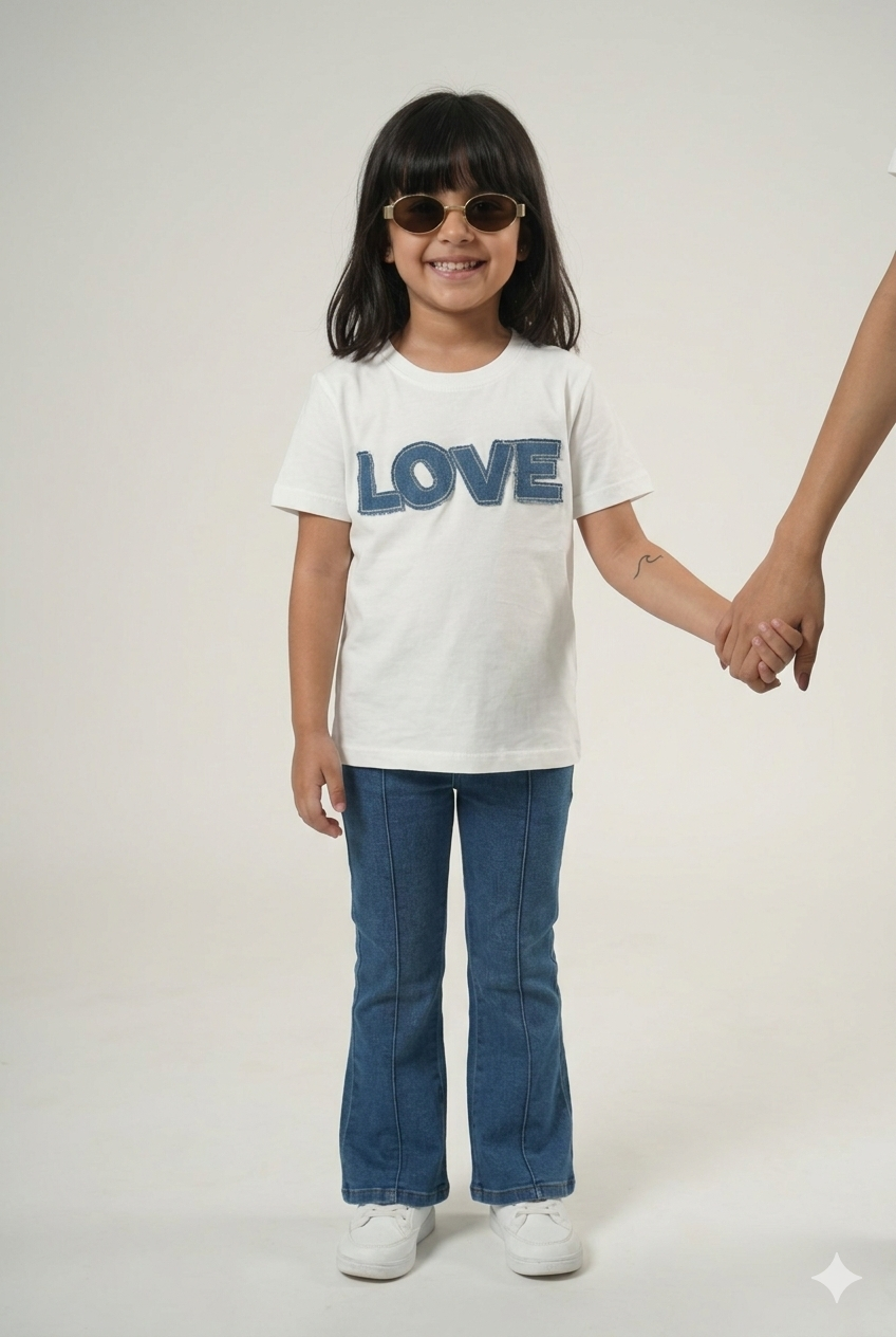 Appliqué Love Designer T-shirt (Pack of 2 T-shirt)