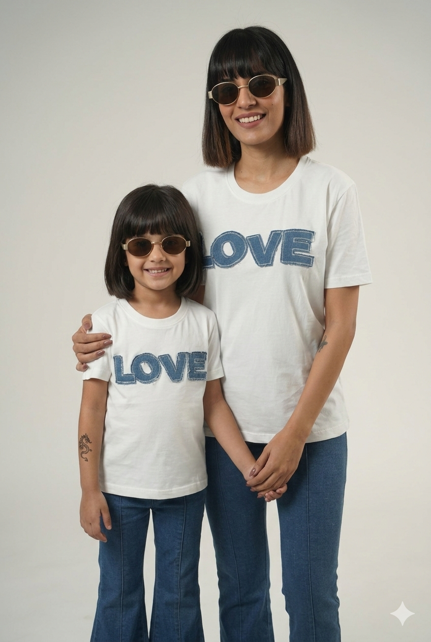 Appliqué Love Designer T-shirt (Pack of 2 T-shirt)