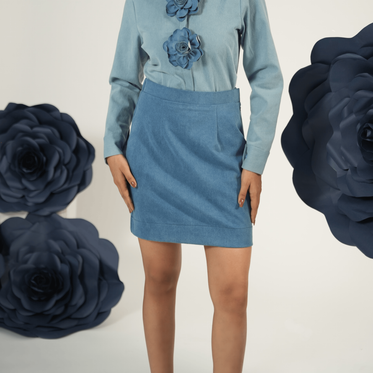 DENIM SHORT SKIRT ( only)