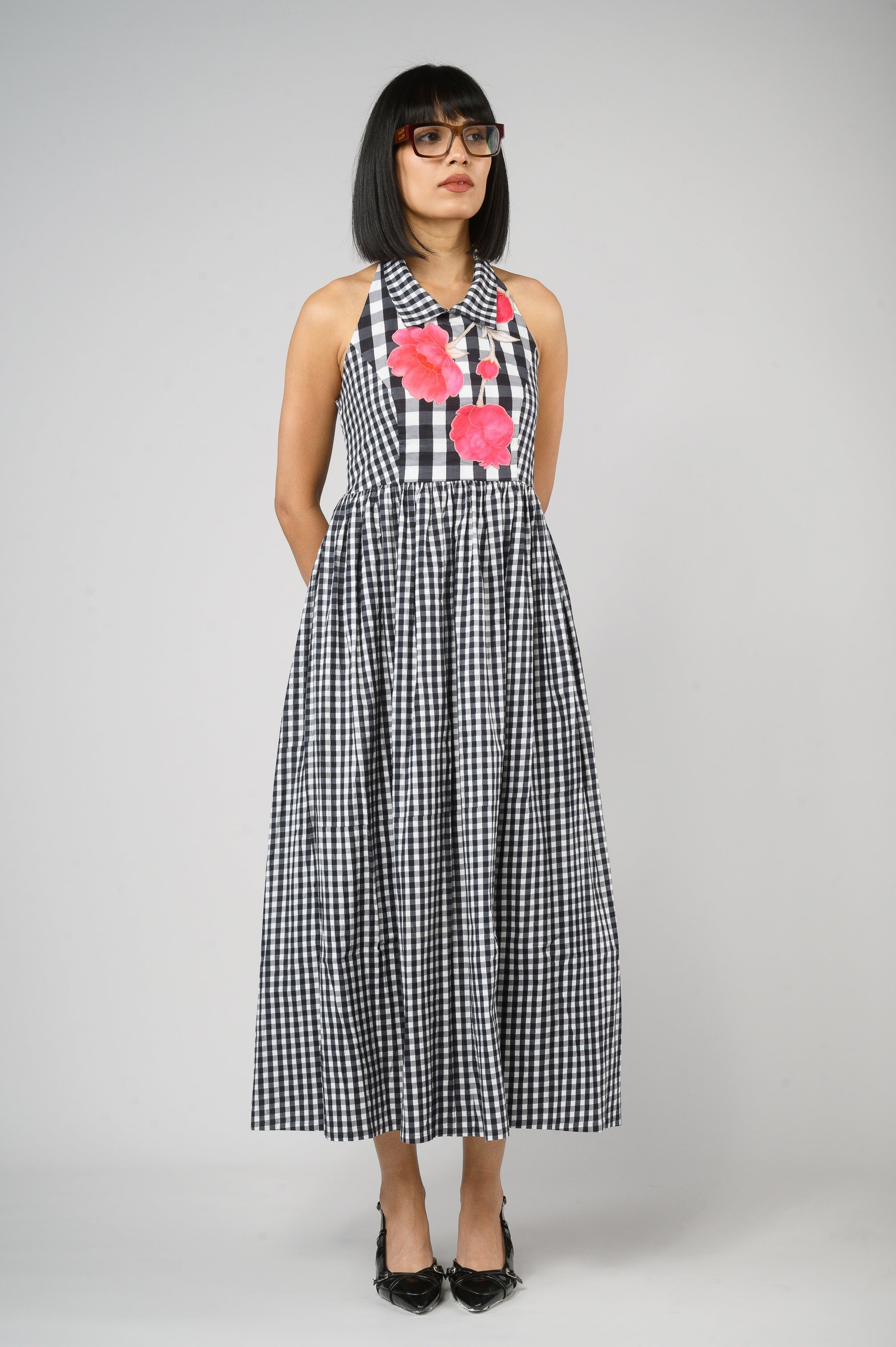 Blossom Gingham Halter Dress
