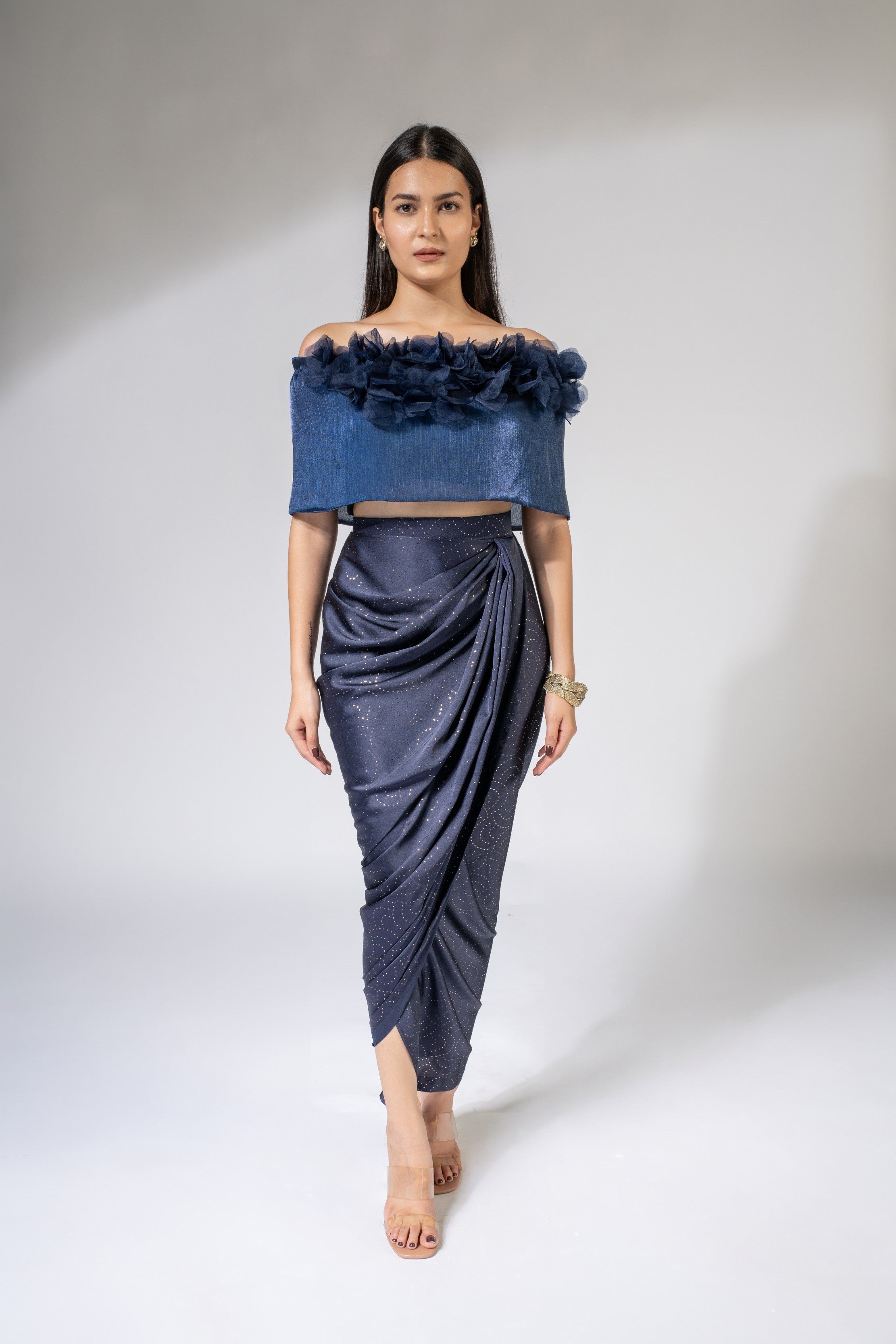 Midnight Drape Gathered Skirt