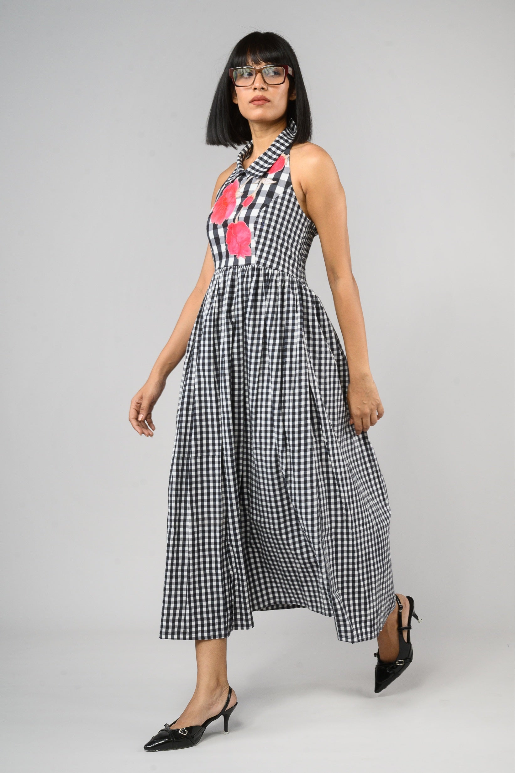 Blossom Gingham Halter Dress
