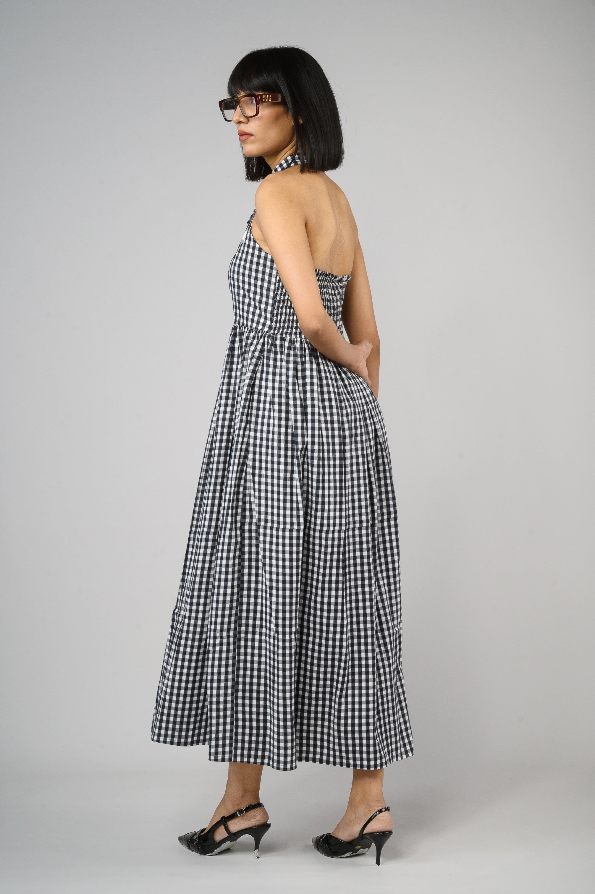 Blossom Gingham Halter Dress