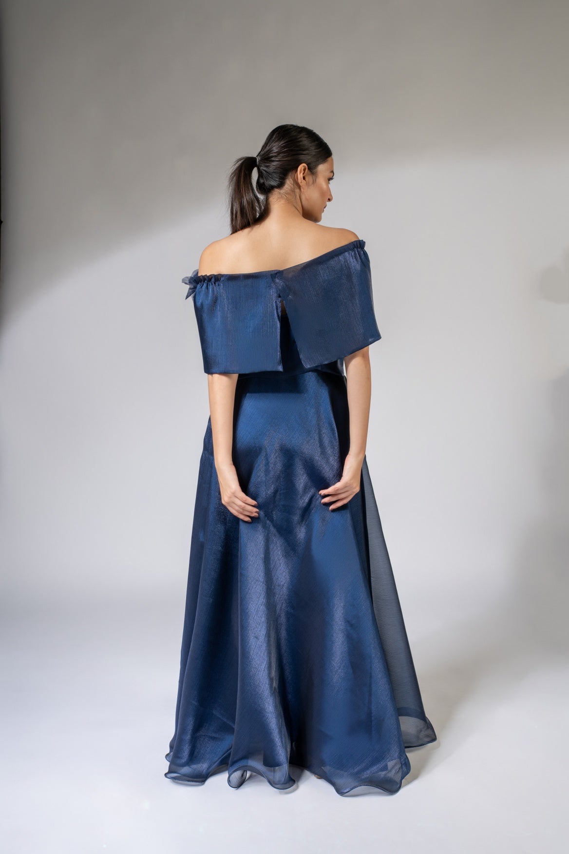Midnight Bloom Organza Gown